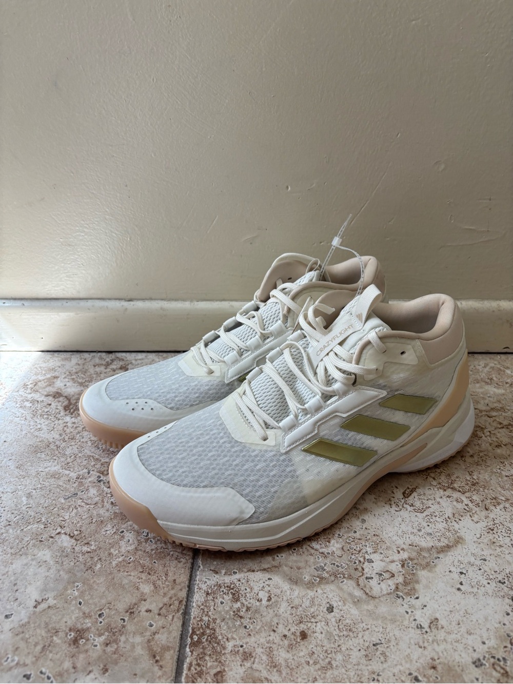 adidas Crazyflight 6 Mid Indoor Off White Sneakers Athletic Shoes HQ4686 Size 12